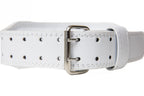 Leather Weight Lifting Belt - Pure White
