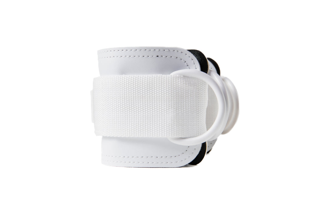 Ankle Straps for Cable Kickbacks - Pure White