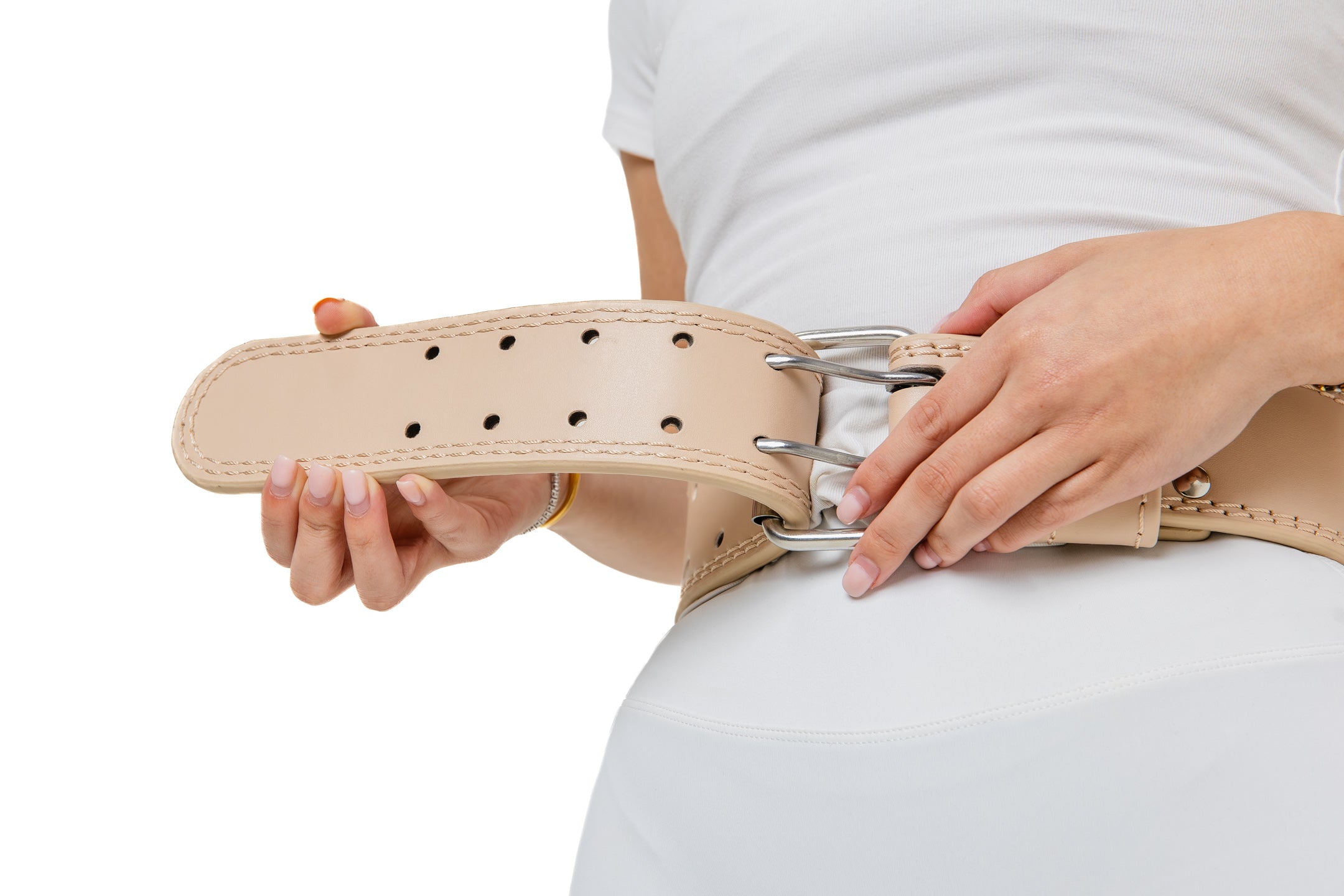 Leather Weight Lifting Belt - Butter Cream
