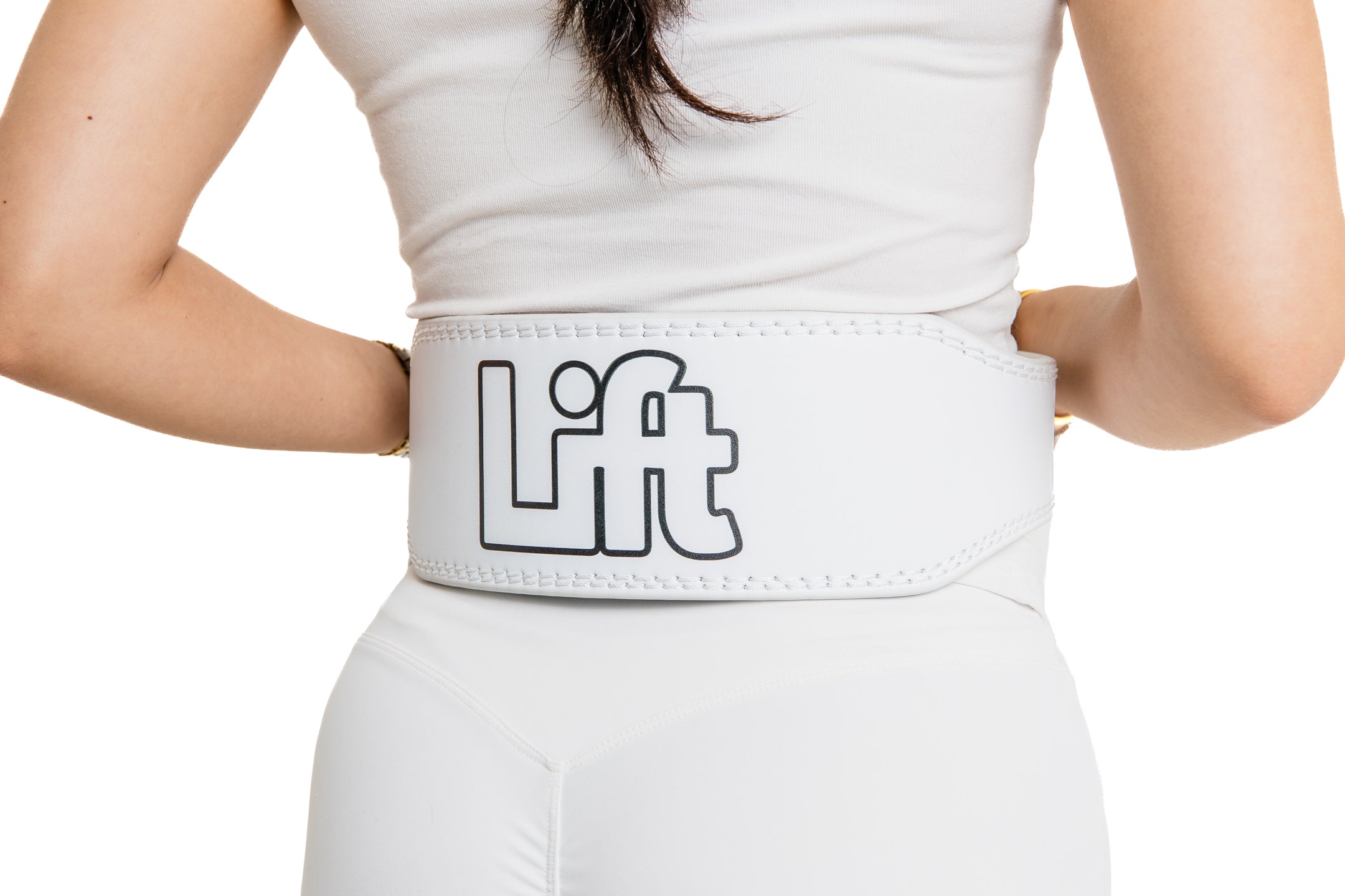 Leather Weight Lifting Belt - Pure White